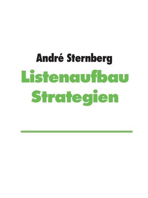 cover image of Listenaufbau Strategien